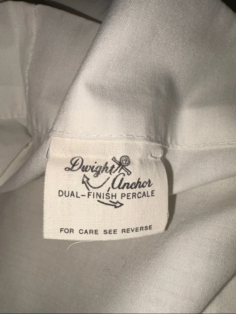 Vintage Dwight Anchor Dual-Finish Percale mom & dad pillowcase set- White
